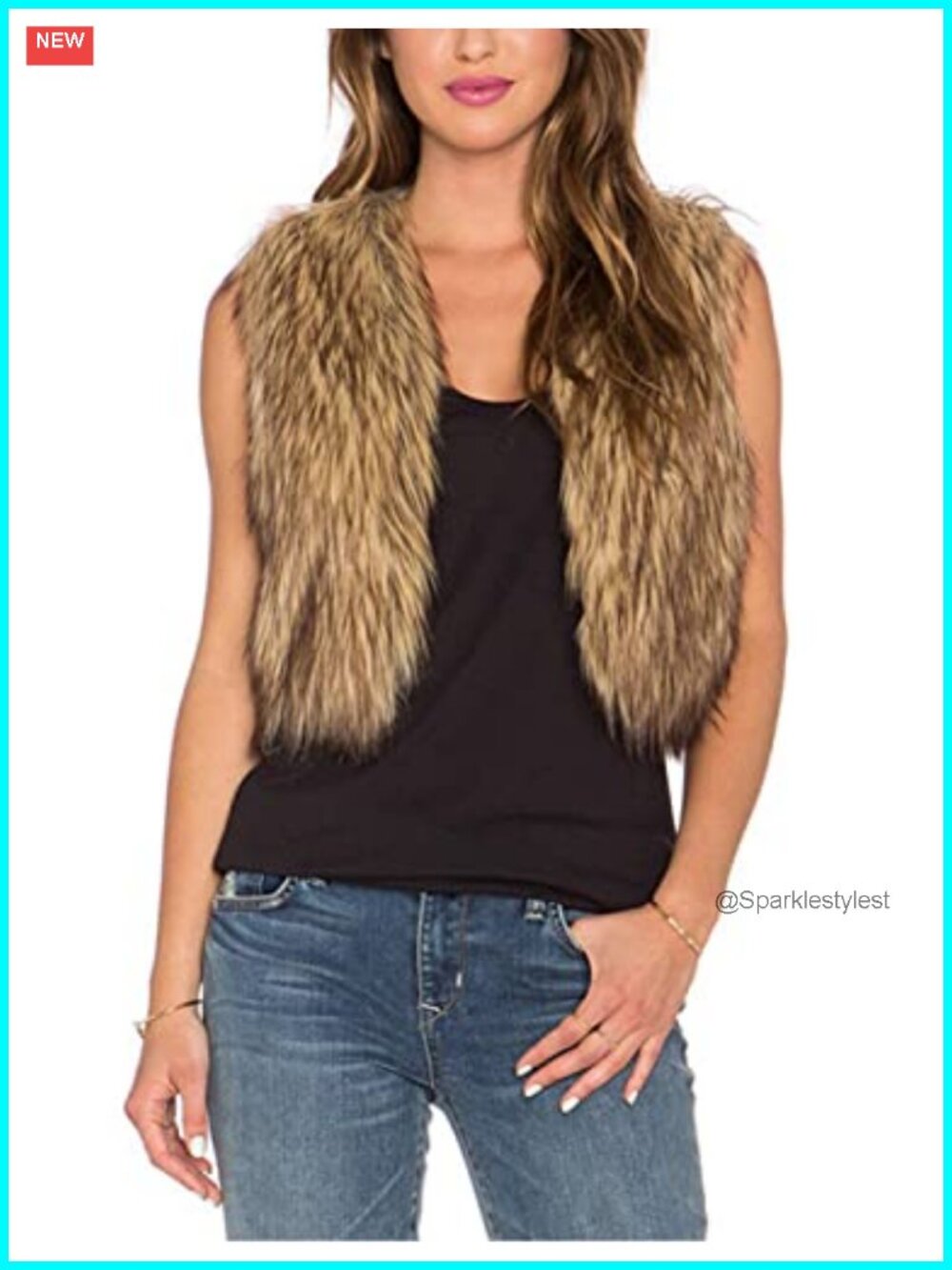 Sleeveless Open Front Fluffy Faux Fur Vest